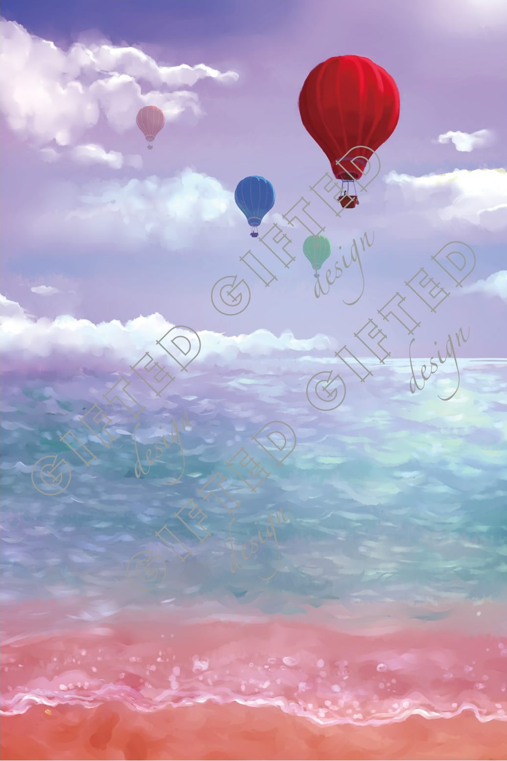 Hot air balloons over the beach